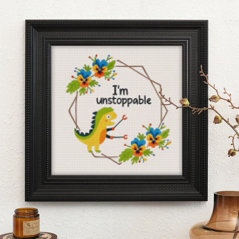 Cross Stitch Kit - Unstoppable Dinosaur | Creative Handmade Craft | Nice For Home Decor - image 9