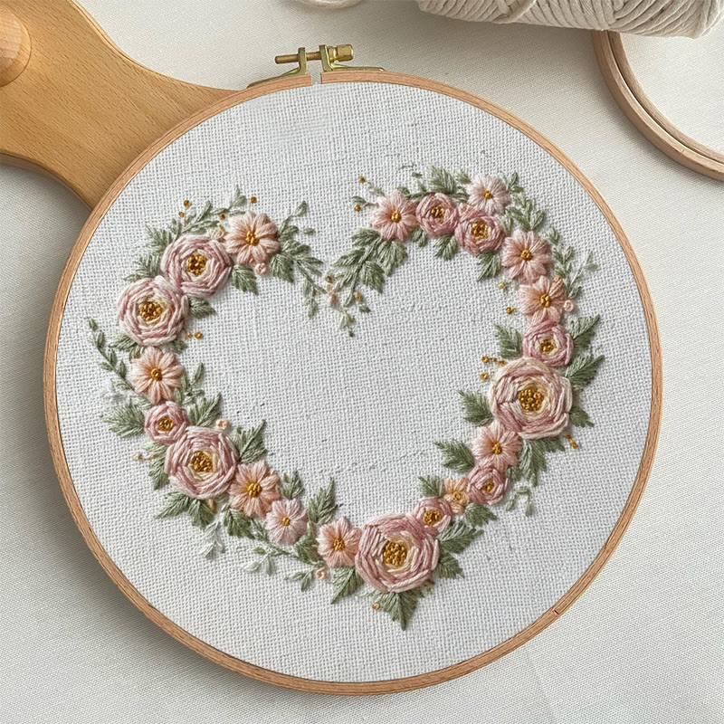 Rubbyoo Embroidery Kit - Romantic Heart | Perfect Anniversary Gift | Easy Handmade Craft - image 6