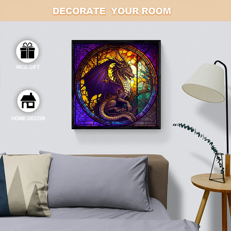 Rubbyoo Dragon Stained -4 Wooden Jigsaw Puzzle