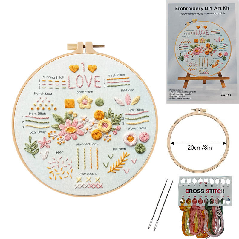 Rubbyoo 3-piece Embroidery Starter Kit - Love Your Self Needlepoint | Floral And Botanical Set | 3 Level Stitch Practice - image 5