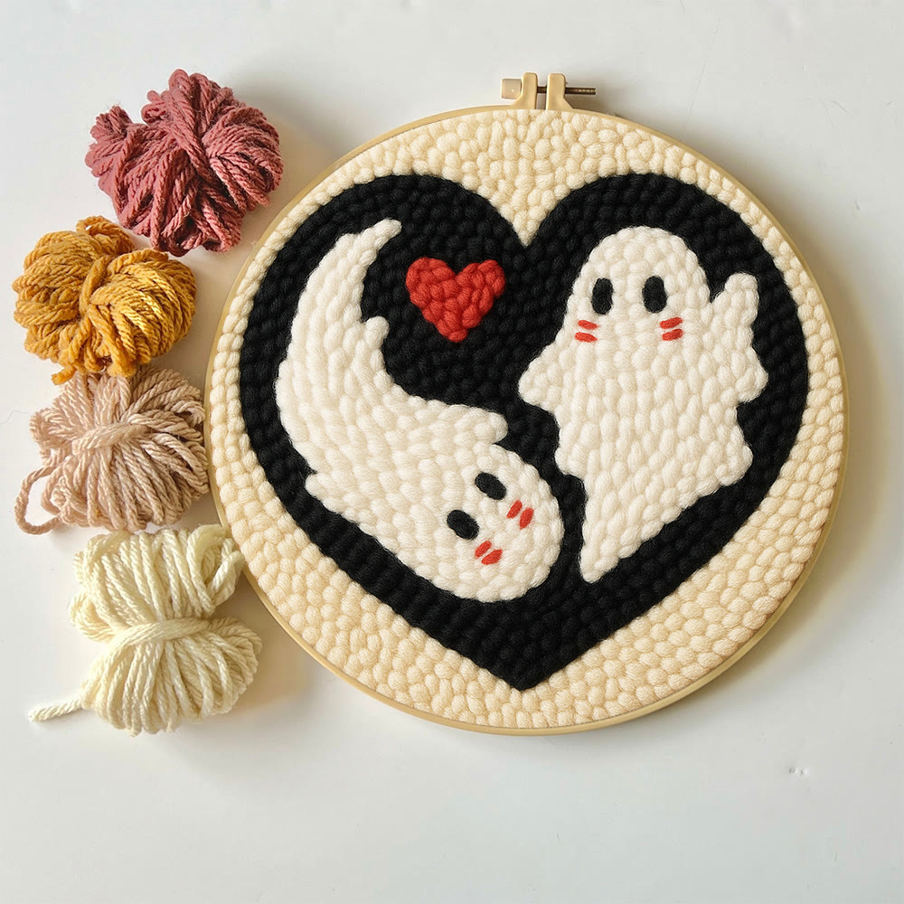 Yin-Yang Ghost Heart Punch Needle Kit – Simple-to-craft DIY Work | Romantic Handcrafted Present - image 2
