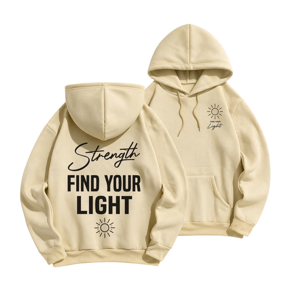 Rubbyoo Find Your Light Unisex Hoodie  - Light Coffee - 2XL - image 16