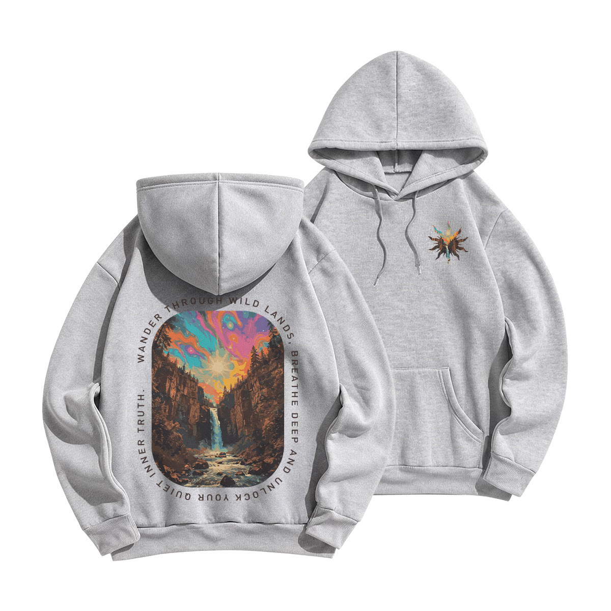 Rubbyoo Wander Through Wild Lands Unisex Hoodie  - Grey - 2XL - image 22