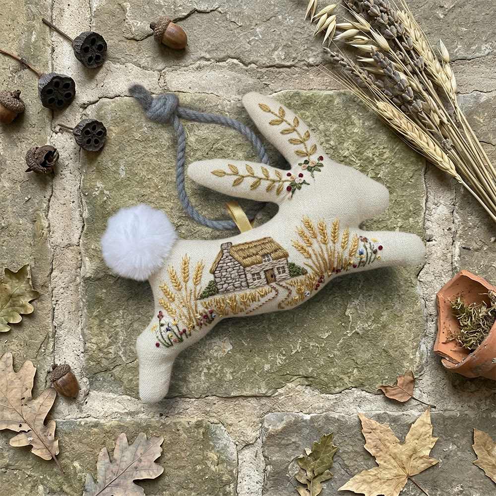 Rubbyoo Rabbit Embroidery Kit - Country House | Landscape Handmade Art | Diy Decorative Craft  - image 5