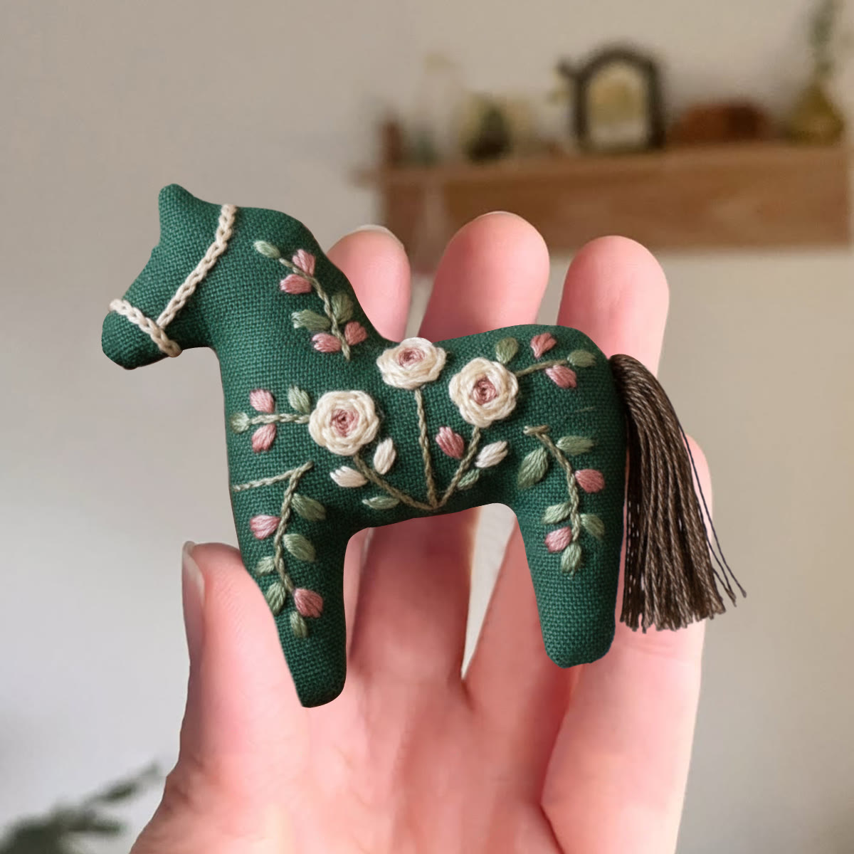 Rubbyoo Horse Embroidery Kit - Little Flower | Easy Handmade Art | New Year Pendant - image 7