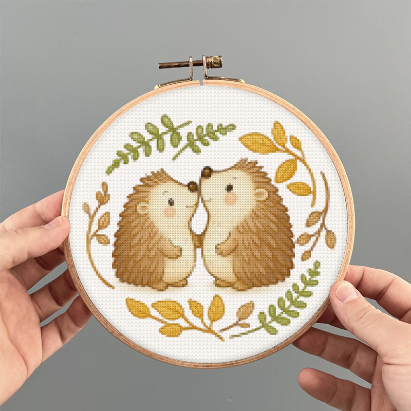  Cross Stitch Kit - Lovely Hedgehogs | Decorative Handmade Craft | Perfect Gift For Crafters - image 3