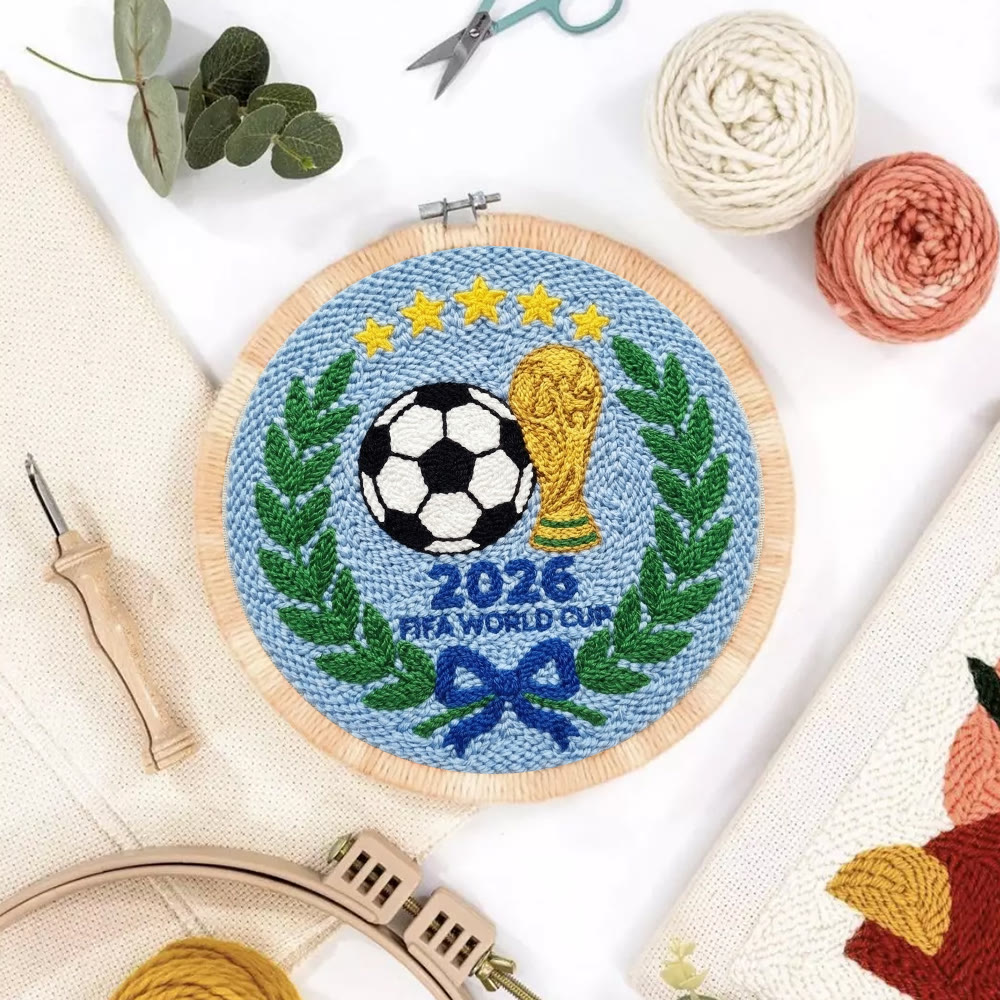 Football Game  Punch Needle Kit - Handmade Textured Sewing Kit | World Cup 2026 Motif Gift For Soccer Fans - image 7