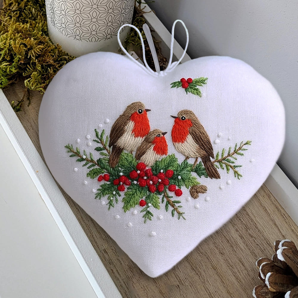 Rubbyoo Heart Embroidery Kit - Bird Family | Christmas Bird Art | Perfect For Bird Lovers - image 9