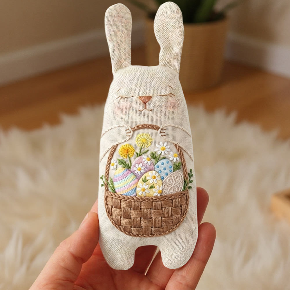 Rubbyoo Bunny Toy Embroidery Kit - Easter Egg Basket | Festive Stuffed Bunny Craft | Animal Sewing Kit - image 5