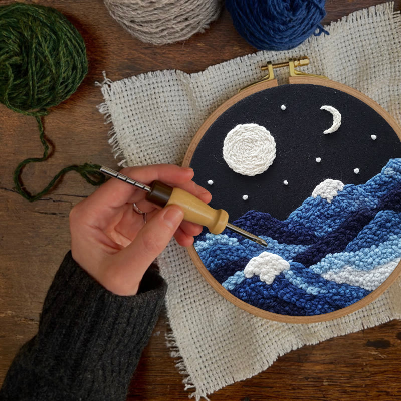 Lunar Wave Mountain Range Punch Needle Kit - Peaceful Handcraft Choice | Bedroom Vibe Enhancer - image 7