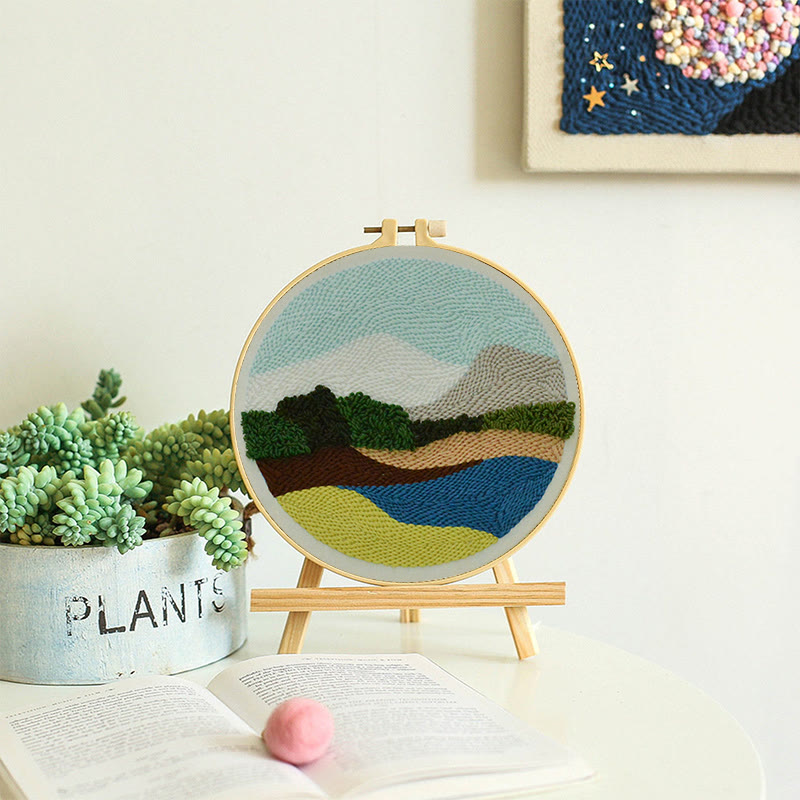 Serene Landscape Punch Needle Kit – Peaceful DIY Project | Relaxing Nature-Inspired Wall Art - image 11