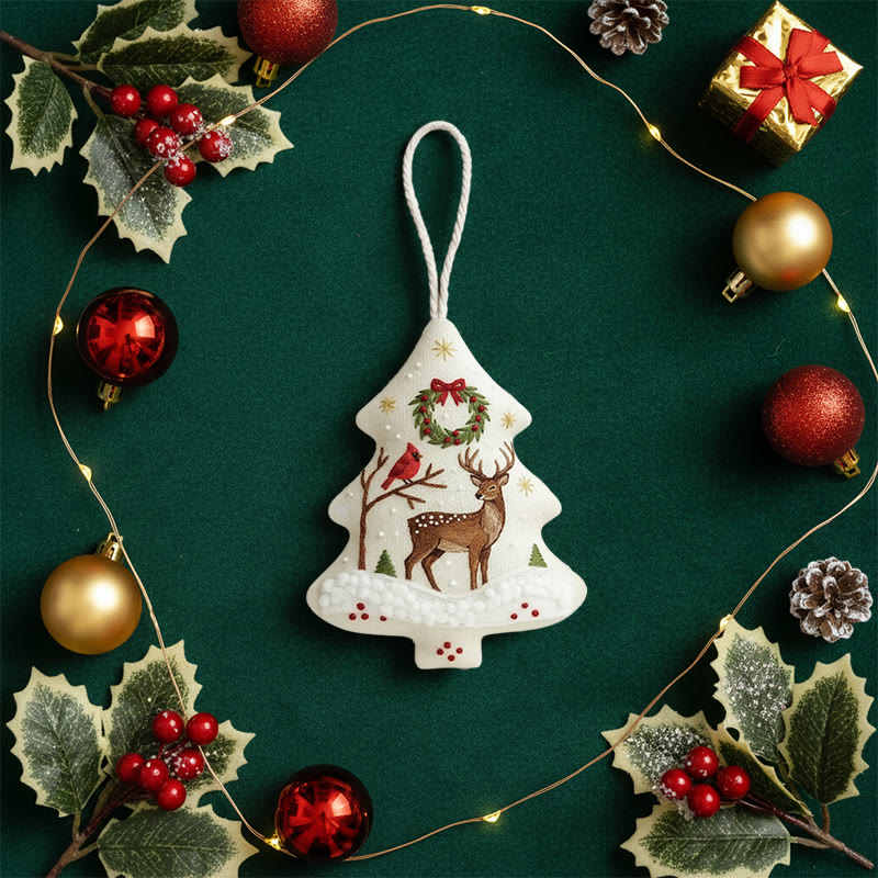 Rubbyoo Tree-shaped Embroidery Kit - Reindeer With Jingle Bells | Crafted With Love Treasure | Christmas Must-have - image 6