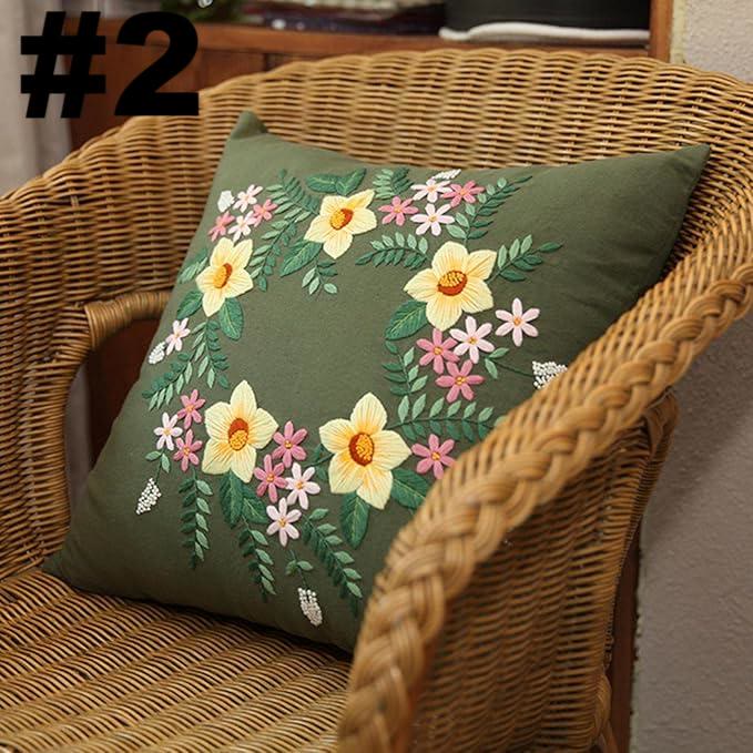 Embroidered Pillow Case Kits  | Stitching Bedroom  Home Decoration | Diy Handmake Floral Crafts - #2 - image 3