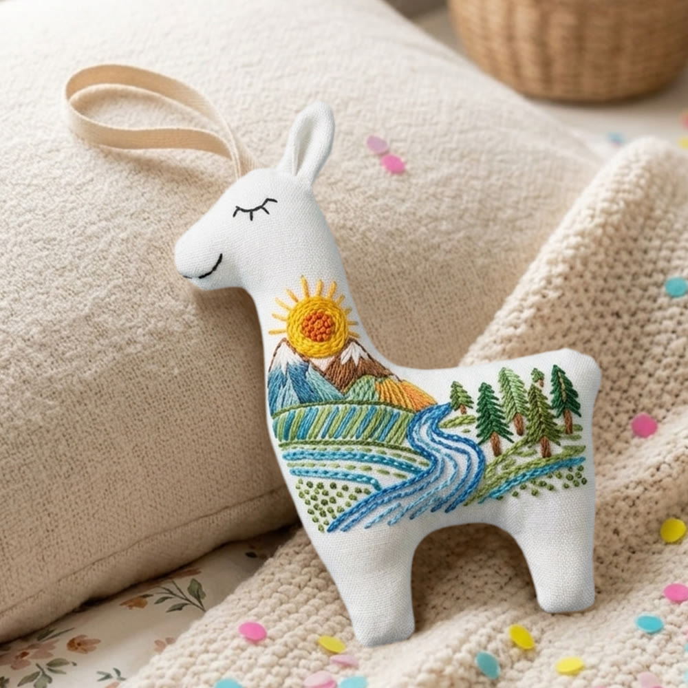 Rubbyoo Llama Embroidery Kit - Forest Soul | Alpaca Handmade Craft | Creative Sewing Art - image 5