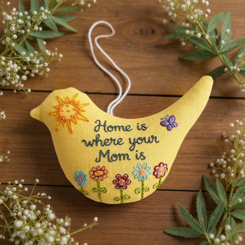 Rubbyoo Bird-shaped Embroidery Kit - Home Is Where Mom Is | Mother's Day Gift | Handmade Memorable Collection - image 6