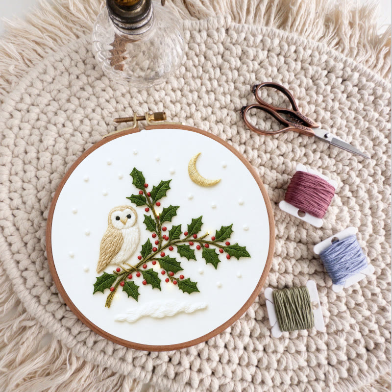 Rubbyoo Embroidery Kit - Winter Owl | Christmas Tree Decor | Diy Holiday Handicraft  - image 7