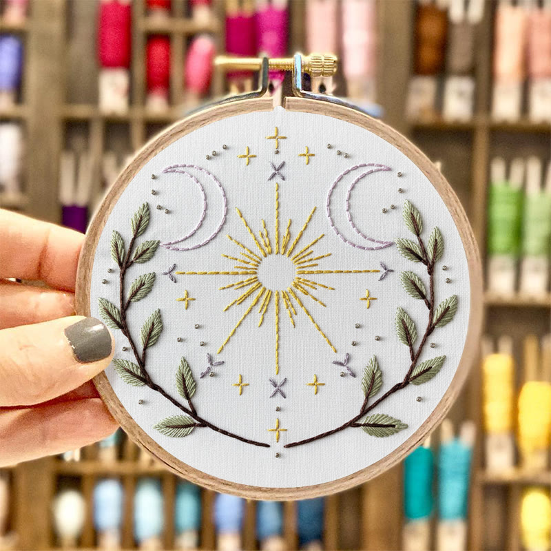 Rubbyoo Embroidery Kit - Cosmic Plants | Unique Desk Decor | Aesthetic Handmade Artwork - image 3