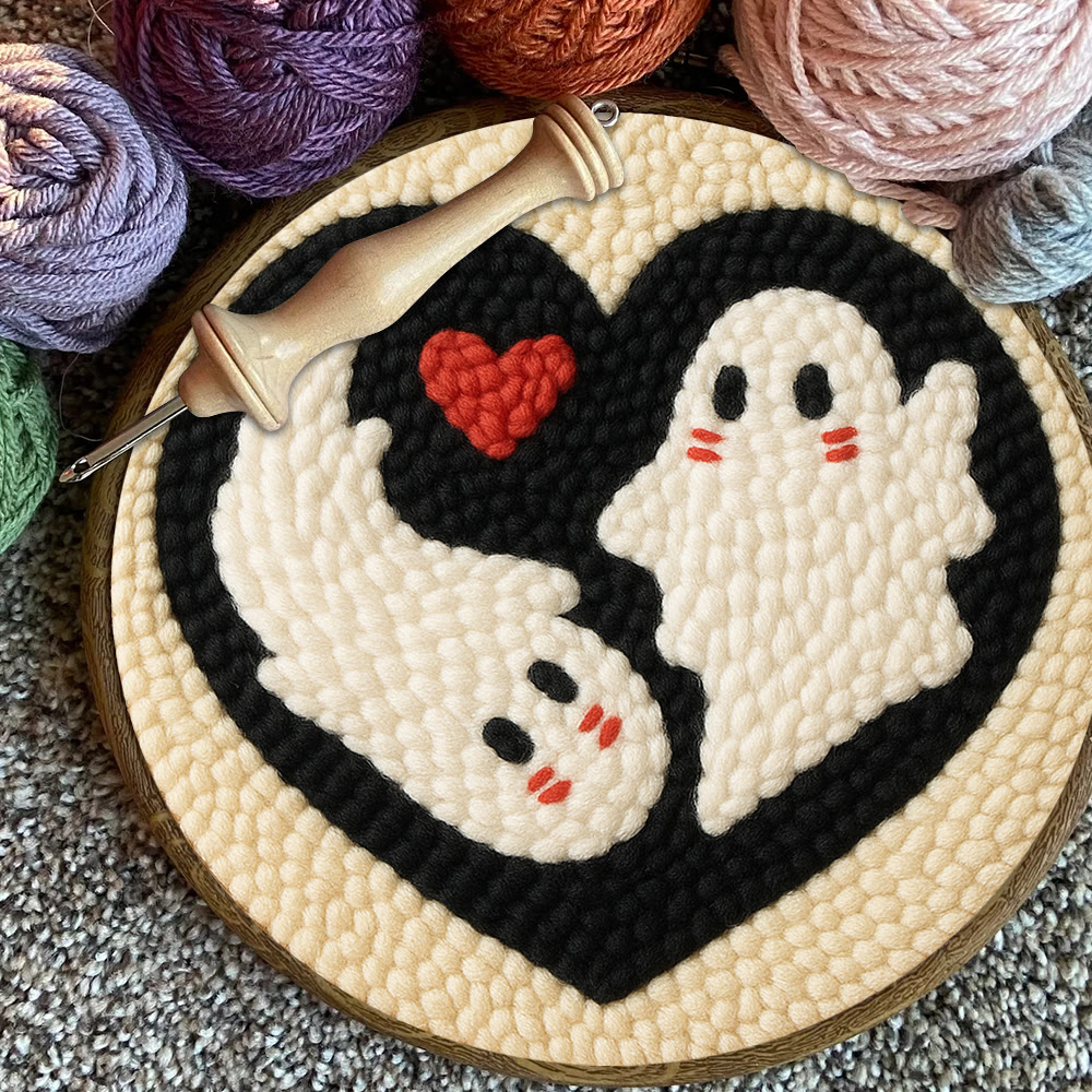 Yin-Yang Ghost Heart Punch Needle Kit – Simple-to-craft DIY Work | Romantic Handcrafted Present - image 10