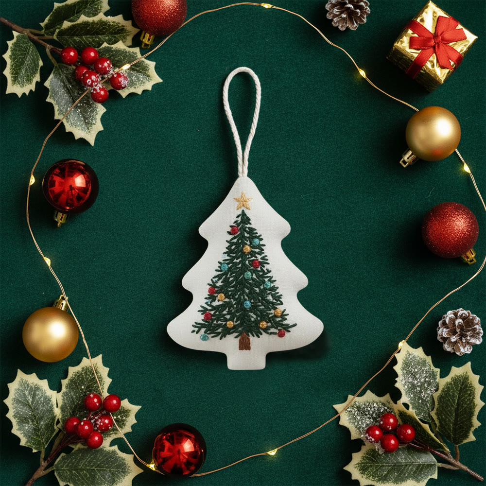 Rubbyoo Tree-shaped Embroidery Kit - Colorful Christmas Lights | Fun Crafting Experience | Brings Joy To Your Tree - image 9