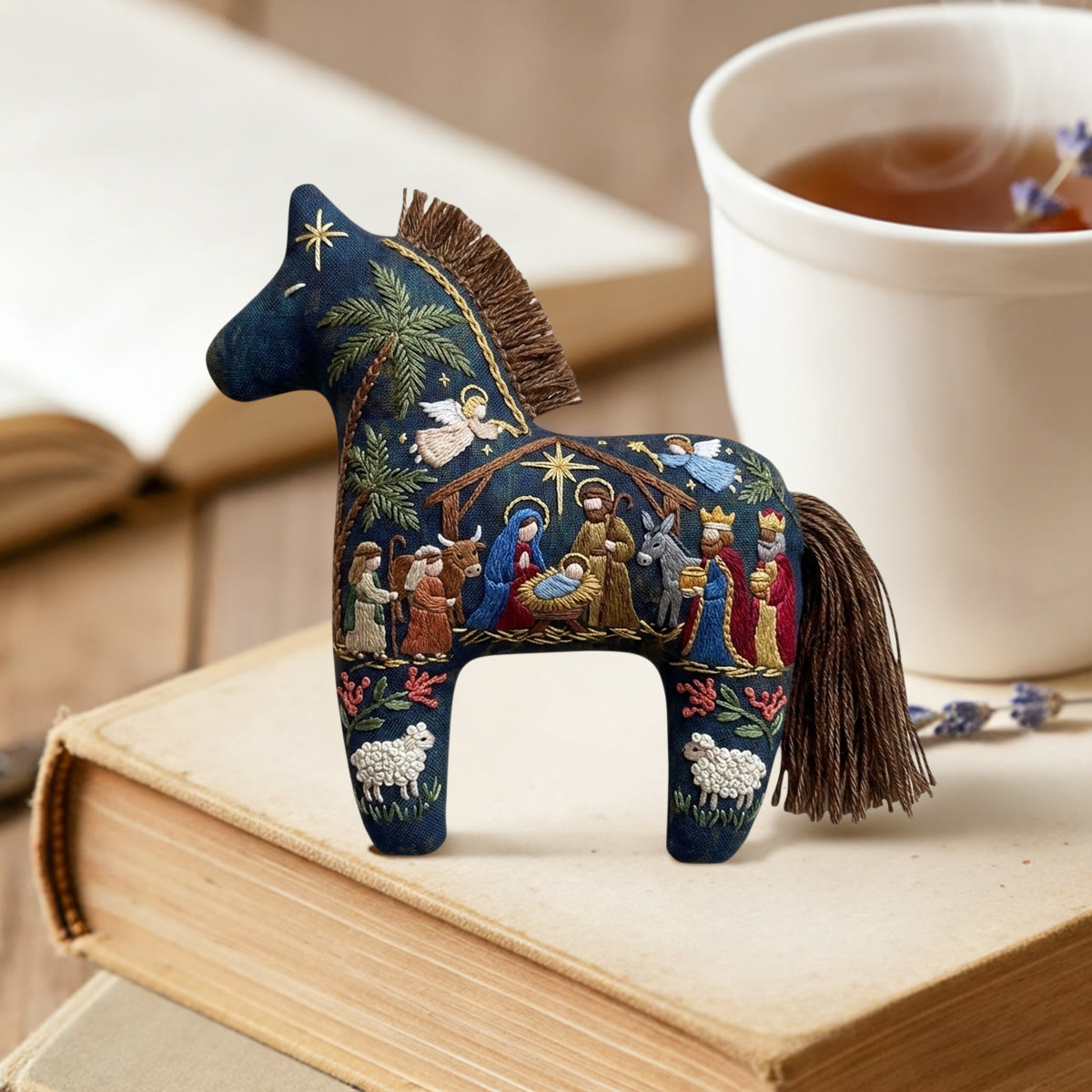 Rubbyoo Dala Horse Embroidery Kit - Christian Nativity Scene | Religious Holiday Accent | Christmas Nursery Decoration - image 4
