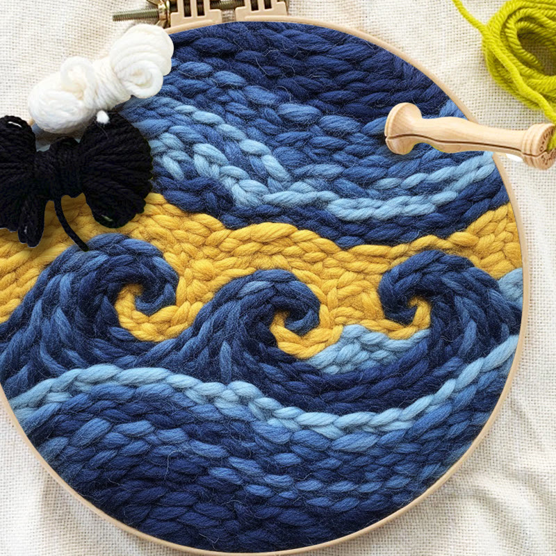 Artistic Swirling Wave Punch Needle Kit – Handcrafted Decor Hanger | Hassle-free Diy Creation - image 9