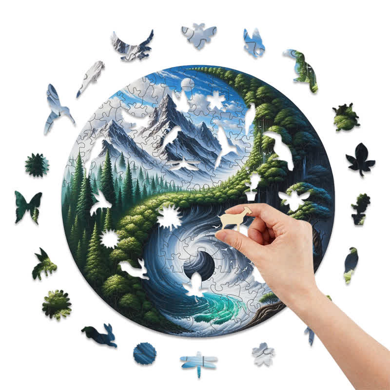 Rubbyoo Nature Yin and Yang -2 Wooden Jigsaw Puzzle