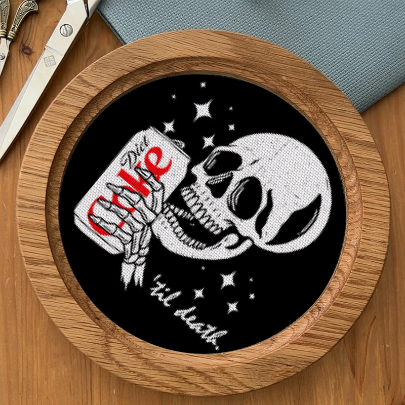  Cross Stitch Kit - Drinking Skeleton | Halloween Spooky Art | Diy Holiday Decoration  - image 5