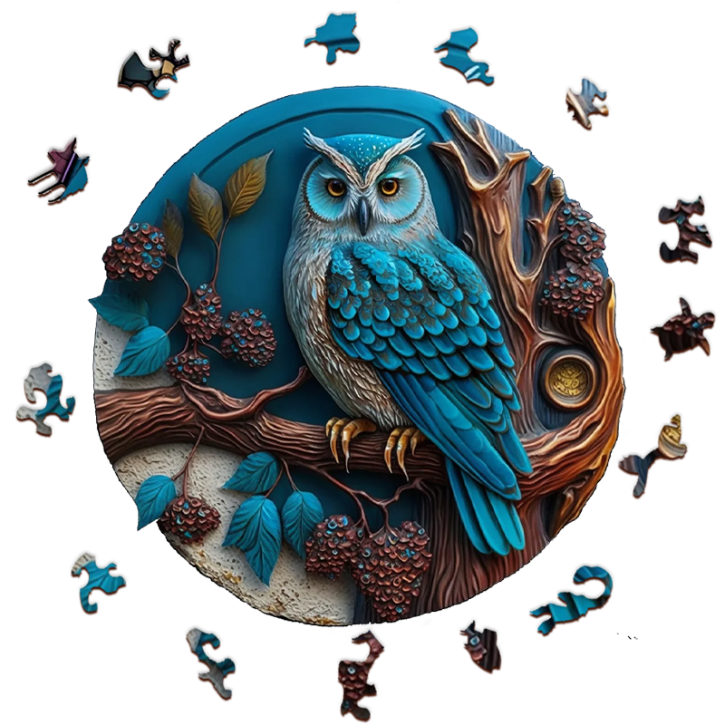 Blue Owl - Wooden Jigsaw Puzzle