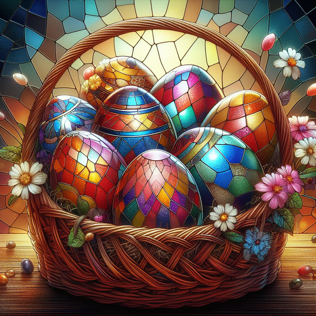 Easter Egg In Basket - Wooden Jigsaw Puzzle