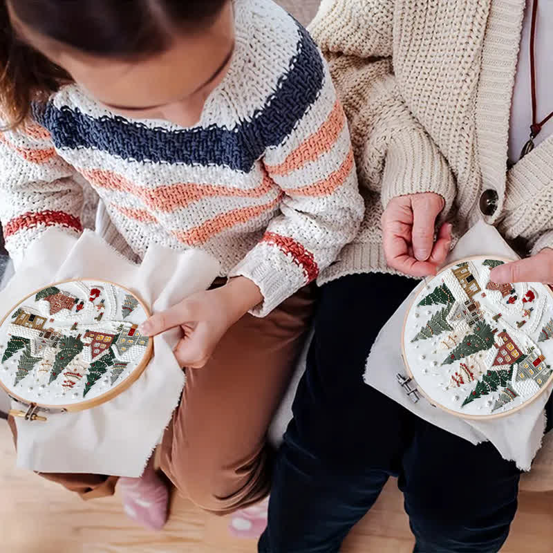 Rubbyoo Embroidery Kit - DIY Handmade Christmas Holiday Village Ornaments - image 5