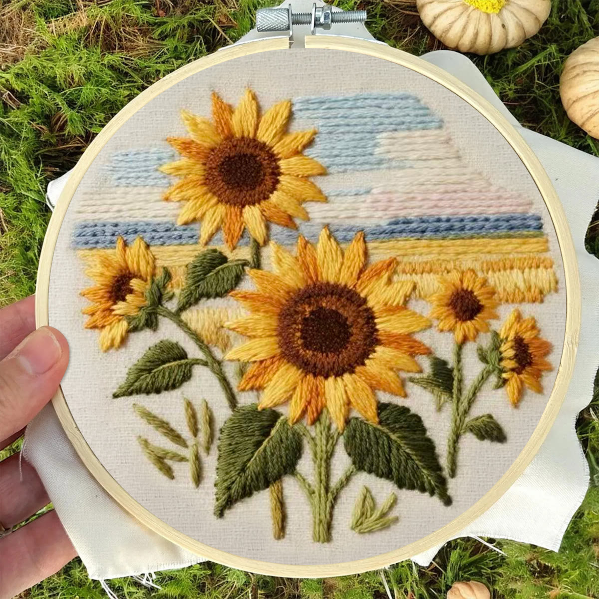 Rubbyoo Embroidery Kit - Seaside Sunflowers | Unique Desk Ornament | Perfect Birthday Gifts - image 6