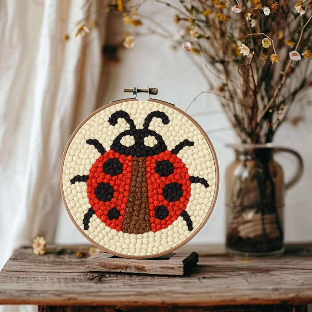 Ladybug Punch Needle Kit - Beginner Needlework Kit | Diy Yarn Craft  - image 9