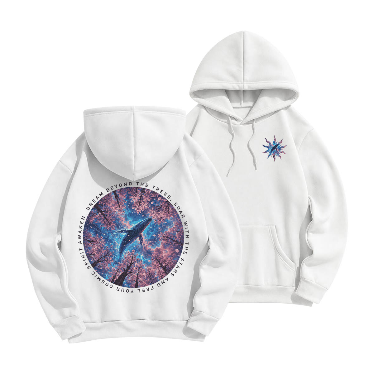 Rubbyoo Soar With The Stars Unisex Hoodie - White - 2XL - image 7