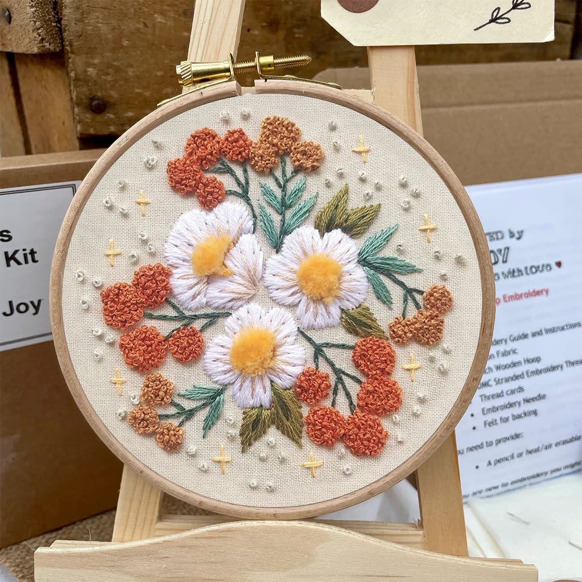 Rubbyoo Embroidery Kit- Modern 3D Floral  | Diy Craft Kits,Hand Stitch,For Craft Lover - image 6