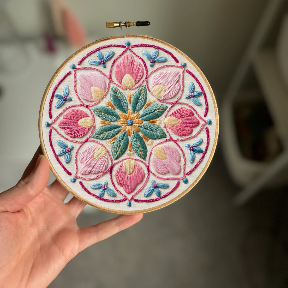 Rubbyoo Embroidery Kit - Floral Design | Beginner Handmade Art | Nice Hanging Decor  - image 8