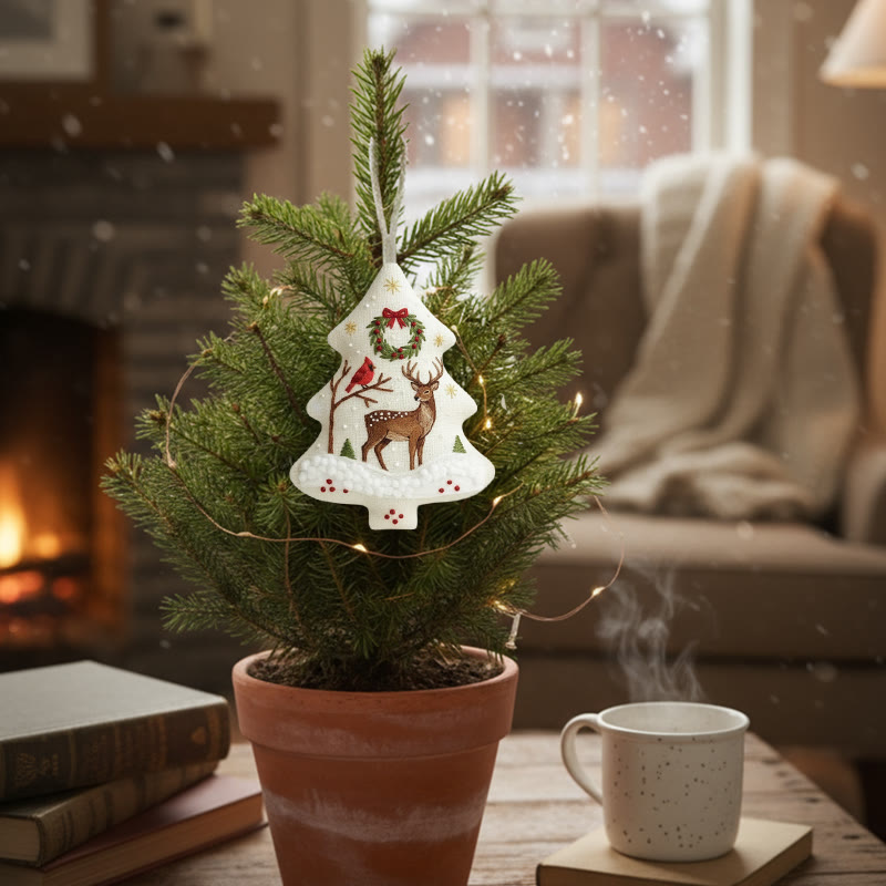 Rubbyoo Tree-shaped Embroidery Kit - Reindeer With Jingle Bells | Crafted With Love Treasure | Christmas Must-have - image 10