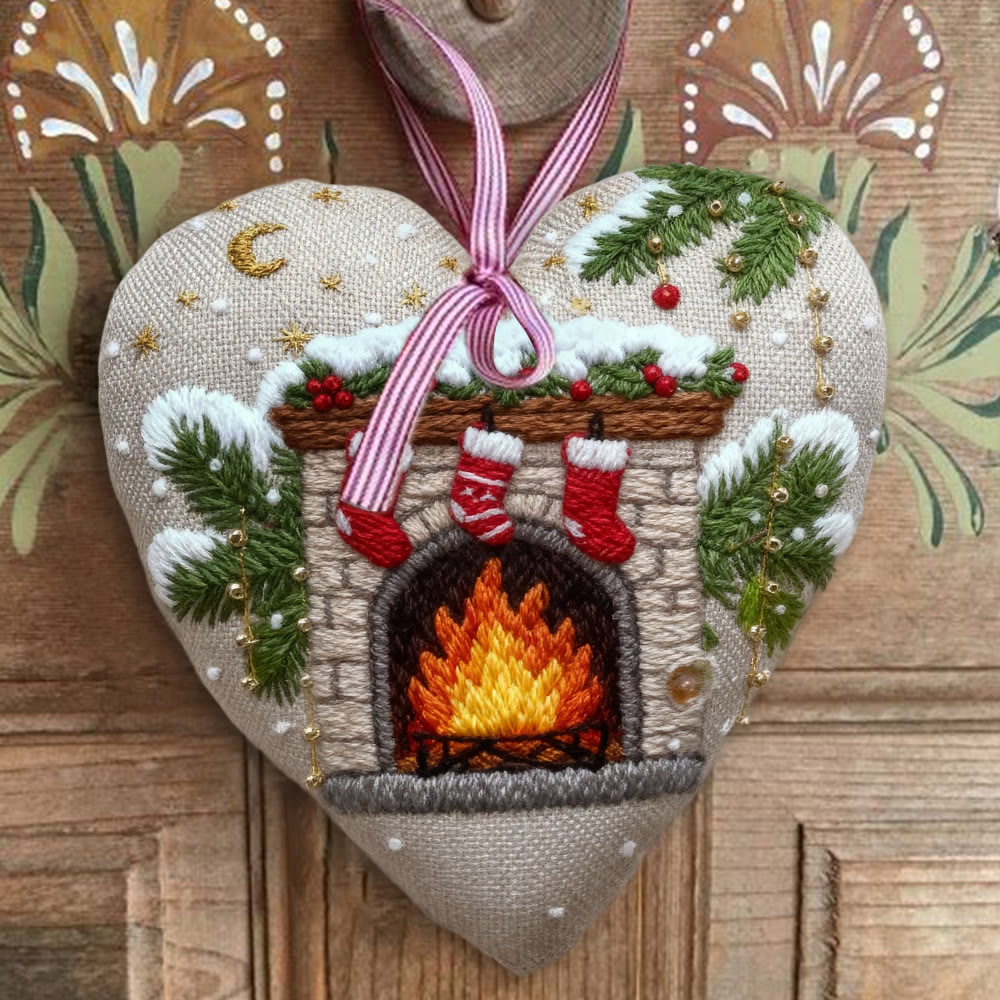 Rubbyoo Heart Embroidery Kit - Christmas Mantelpiece | Diy Christmas Tree Decor | Personalized Handmade Art - image 5