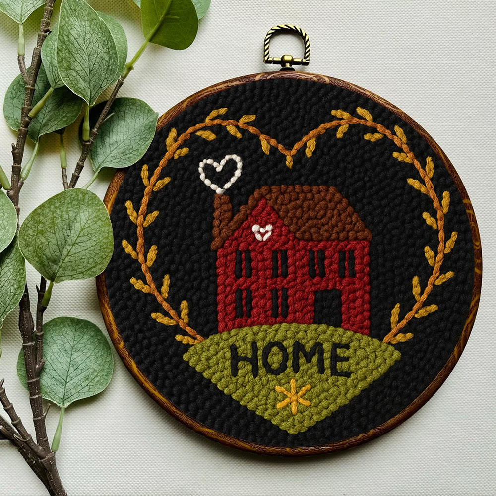 Home-themed House And Wreath Punch Needle Kit – Hassle-free Diy Project | Delightful Handcraft Creation - image 8