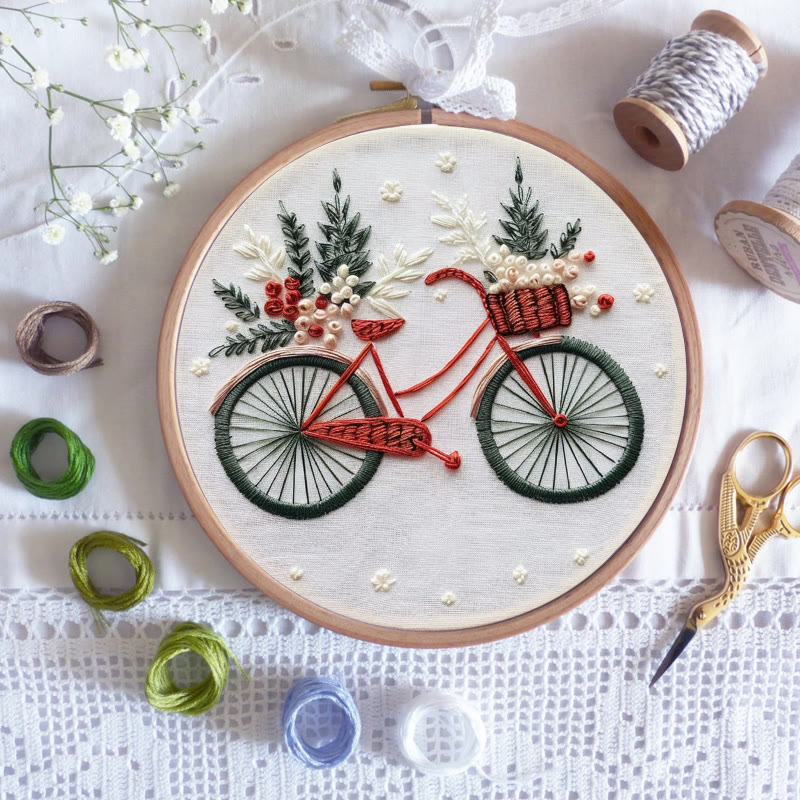 Rubbyoo Embroidery Kit-  Christmas Bike - image 5