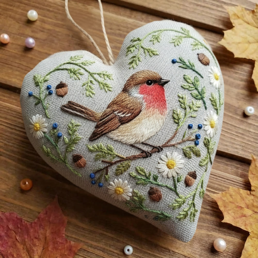 Rubbyoo Heart Embroidery Kit - Garden Robin Daisy | Gentle Handcraft Activity | Heartwarming Home Touch - image 10