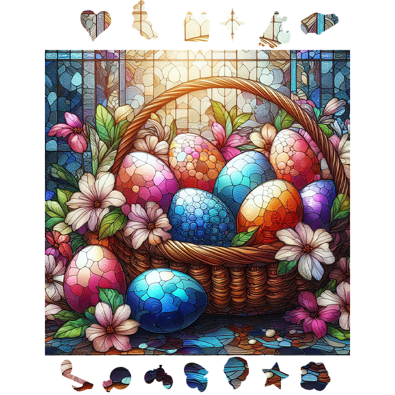 Easter Basket - Wooden Jigsaw Puzzle
