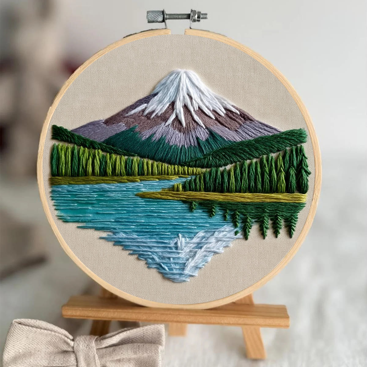 Rubbyoo Embroidery Kit - Snow-capped Mountain Lake | Accessible Diy | Serene Home Vibe - image 3