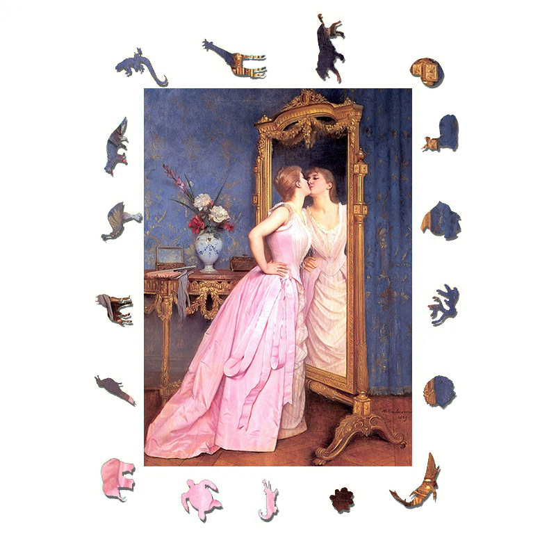 Vanity By Auguste Toulmouche - Wooden Jigsaw Puzzle