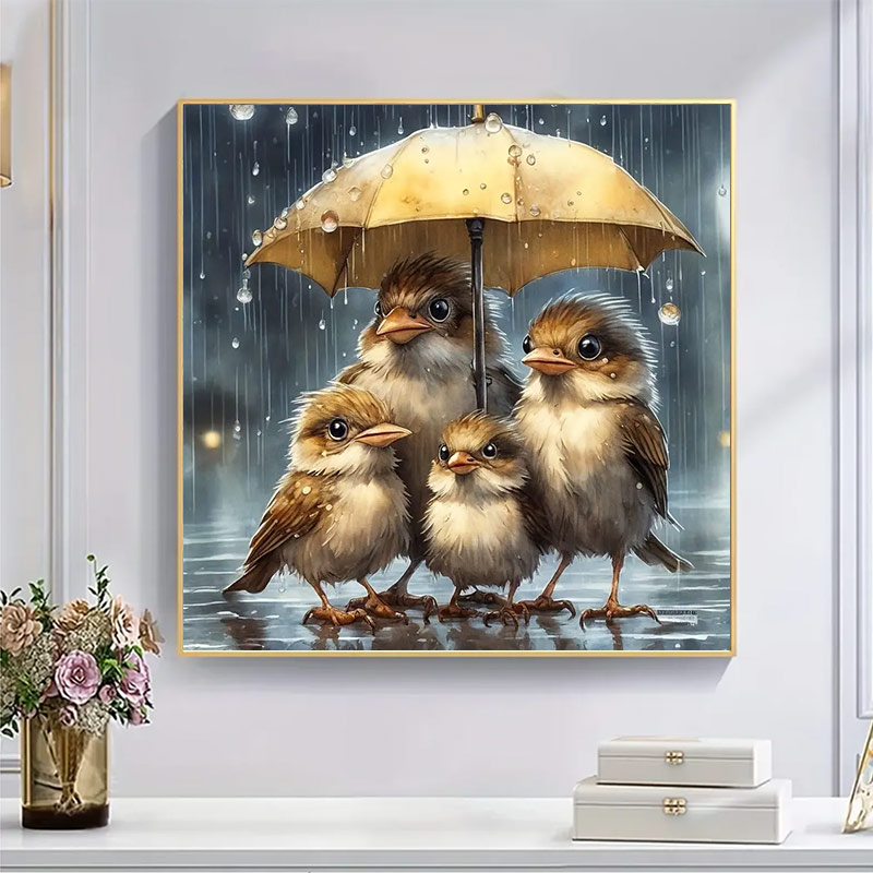 Auspicious Bird Swallow Family - Wooden Jigsaw Puzzle
