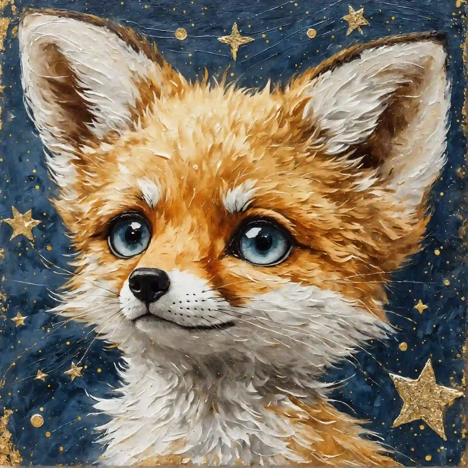 Fox under the starry sky - Wooden Jigsaw Puzzle