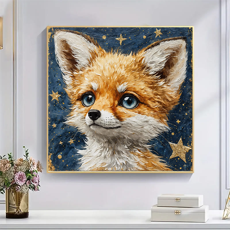  Fox under the starry sky - Wooden Jigsaw Puzzle