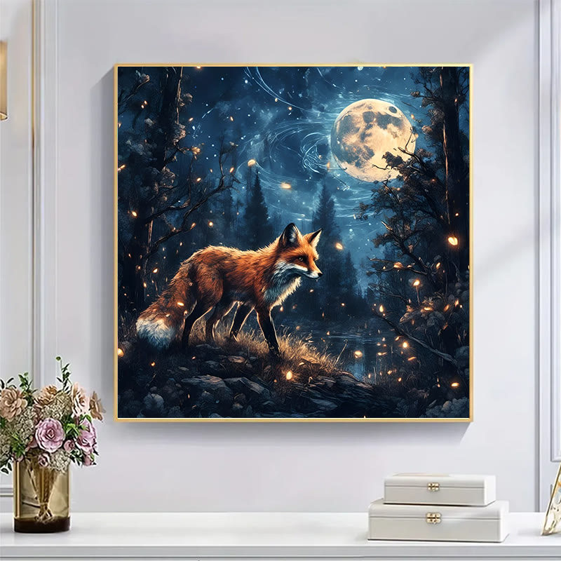 Fox walking in the mysterious forest - Wooden Jigsaw Puzzle