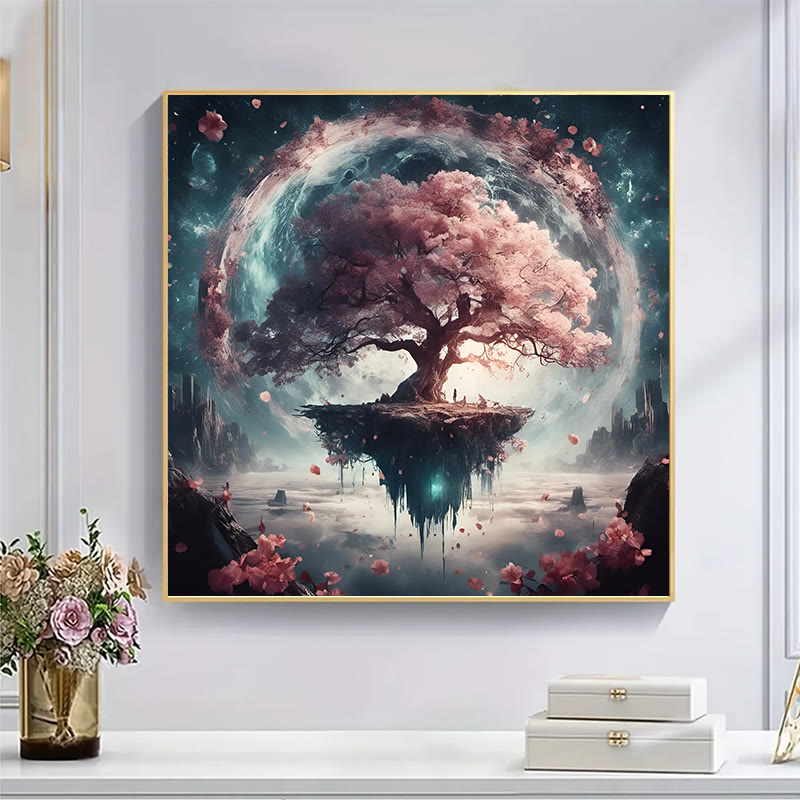 sakura on island - Wooden Jigsaw Puzzle