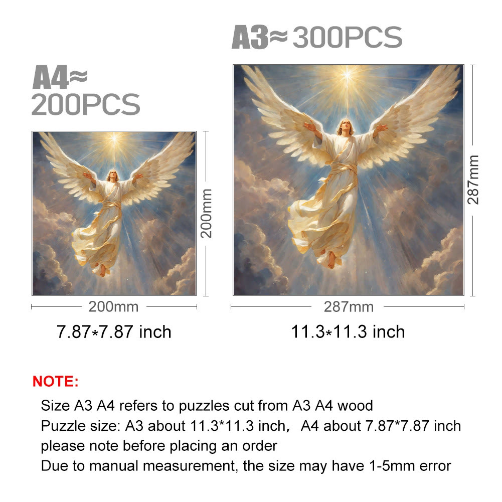 an angel falling from the heavens - Wooden Jigsaw Puzzle