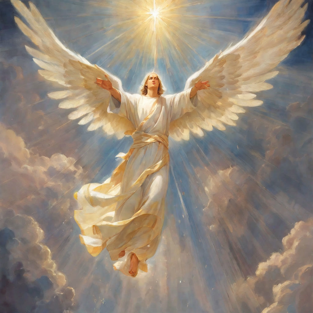 an angel falling from the heavens - Wooden Jigsaw Puzzle